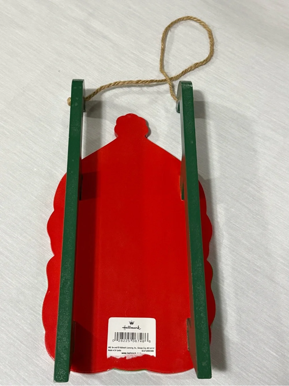Vintage Hallmark Wooden Snowman Sled Hanging Sign Christmas Wall Decor